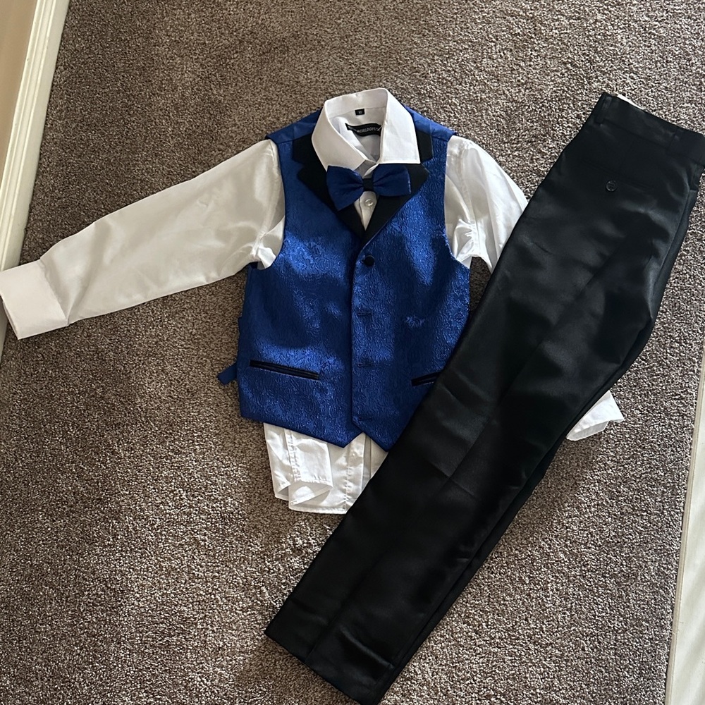 Kids Blue and Black Vest Set